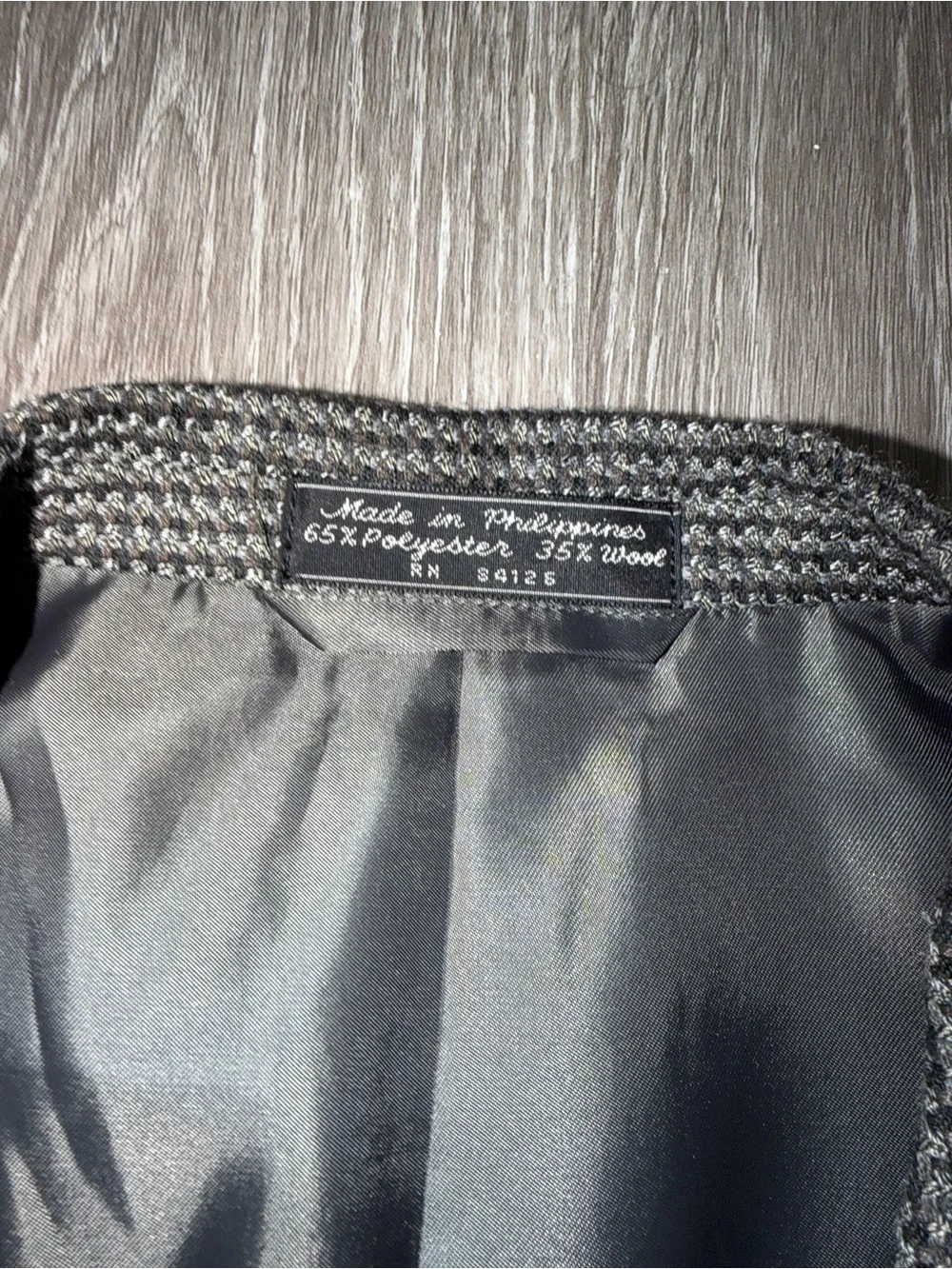 Hardy Amies London Gray & Black Houndstooth Blazer Size 46R